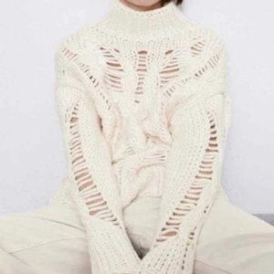 Zara Openwork Cable Knit Sweater